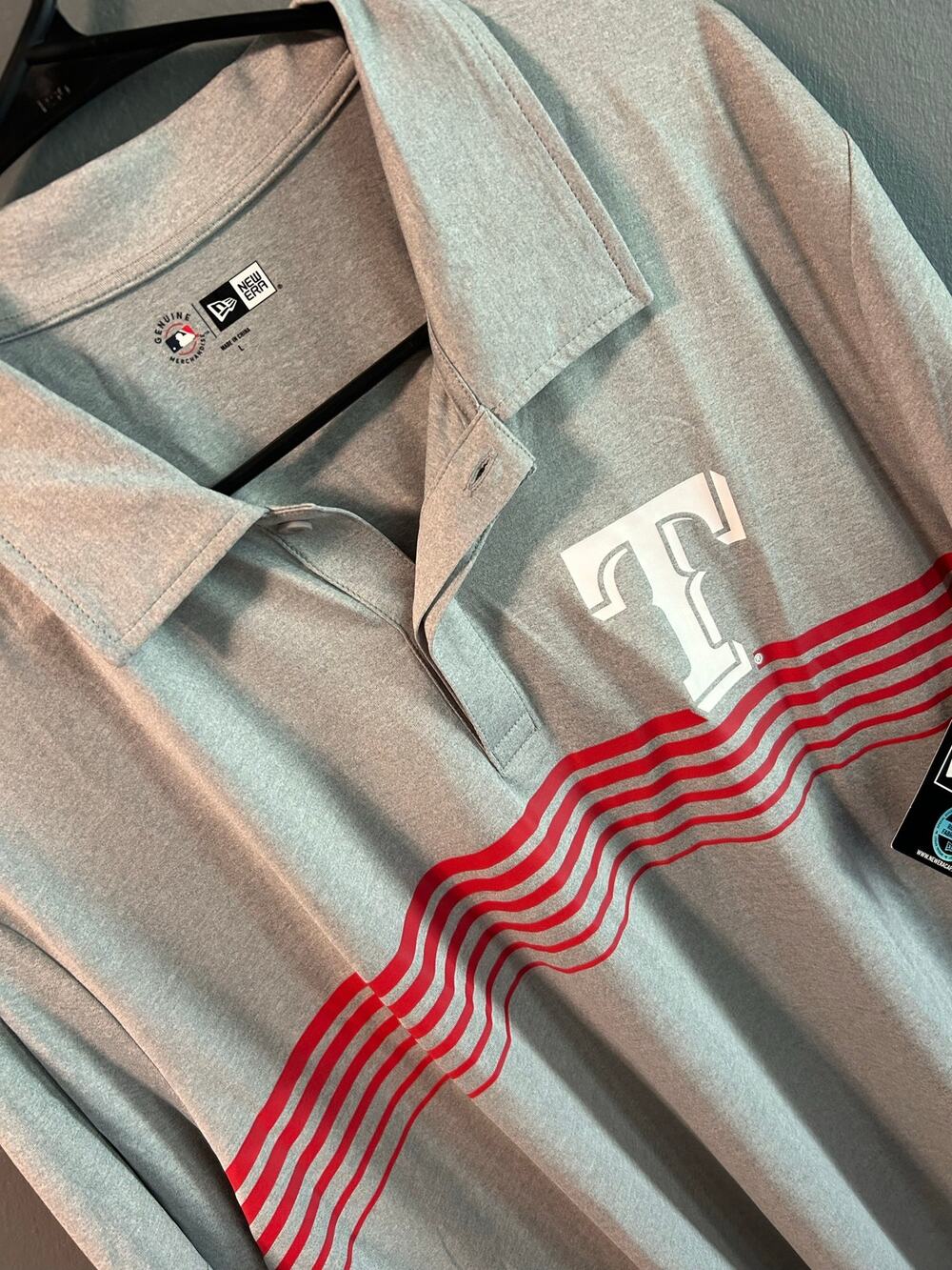 Texas Rangers New Era Large Gray Polo Shirt (NWT)